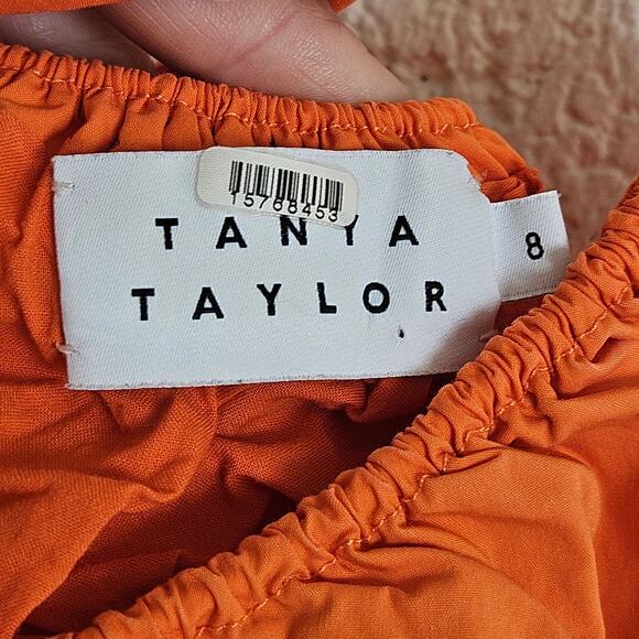 Tanya Taylor Cecil Crop Top Orange‎ Tie Front Tank Size 8 - Picture 5 of 10